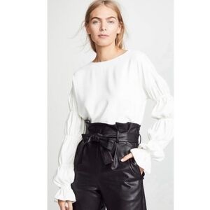 Revolve Amanda Uprichard New York White Puff Sleeve Blouse